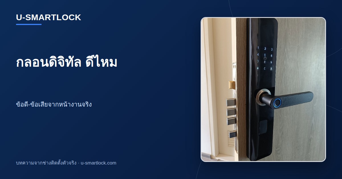ปกบทความ กลอนประตูดิจิทัล ดีไหม ข้อดีข้อเสียจากหน้างานจริง